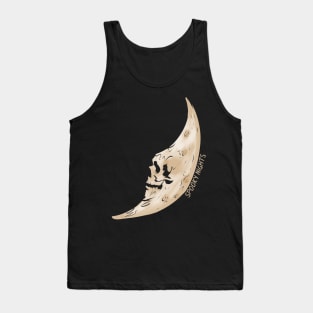 Spooky Nights Scary Skull Moon Face Halloween Tank Top